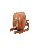 WU121 Veronica Double Zipper V Pattern Stitch Tassel Crossbody Bag - MiMi Wholesale