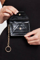 23872 Gia Crocodile Cardholder With Keychain - MiMi Wholesale