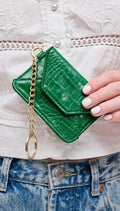 23872 Gia Crocodile Cardholder With Keychain - MiMi Wholesale