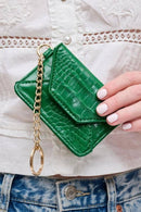 23872 Gia Crocodile Cardholder With Keychain - MiMi Wholesale