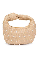 26625PRL Tracy Straw Pearls Clutch - MiMi Wholesale