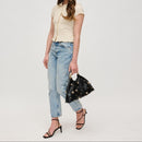 28223A Harper Studded Straw Clutch/Evening Bag - MiMi Wholesale