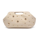 28827 Mallory Straw Pearls/Stud Clutch - MiMi Wholesale
