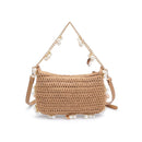 28829 Steph Straw Pearl Lined Evening Bag - MiMi Wholesale
