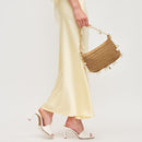 28829 Steph Straw Pearl Lined Evening Bag - MiMi Wholesale
