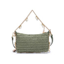 28829 Steph Straw Pearl Lined Evening Bag - MiMi Wholesale