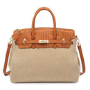28909 Bertha Straw and Woven Satchel Bag - MiMi Wholesale