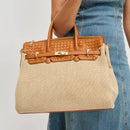 28909 Bertha Straw and Woven Satchel Bag - MiMi Wholesale