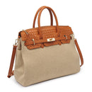 28909 Bertha Straw and Woven Satchel Bag - MiMi Wholesale