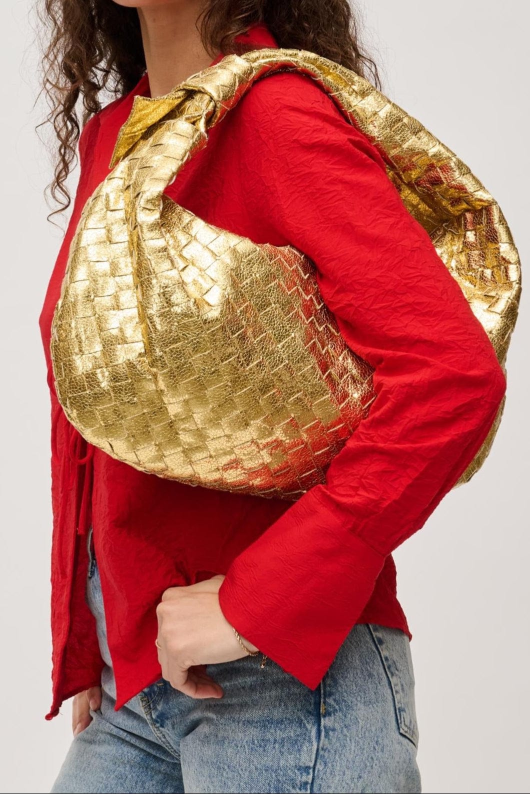 29144 Dollie Wide Woven Hobo Bag - MiMi Wholesale