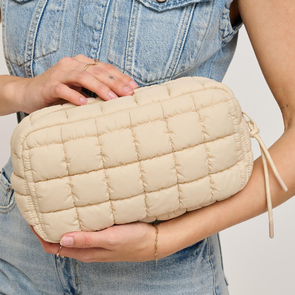 29349 Cloud Nine Quilted Puffer Nylon Cosmetic Pouch - MiMi Wholesale
