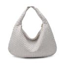 29430SU Victoria Woven Faux Suede Hobo Bag - MiMi Wholesale