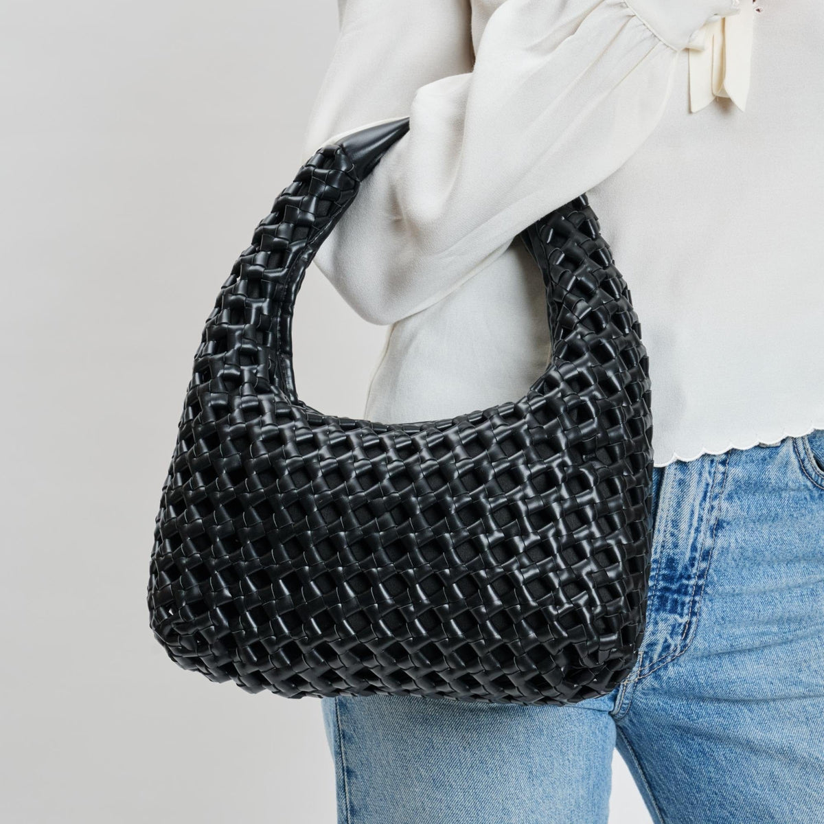 29516ML Richelle Woven Hobo Shoulder Bag - MiMi Wholesale