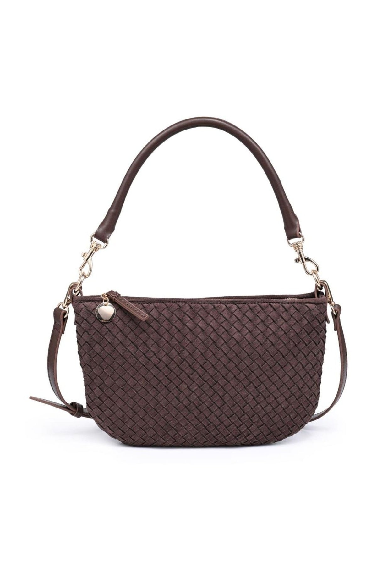 29746WS Jordan Woven-Texture Zip Shoulder Bag - MiMi Wholesale