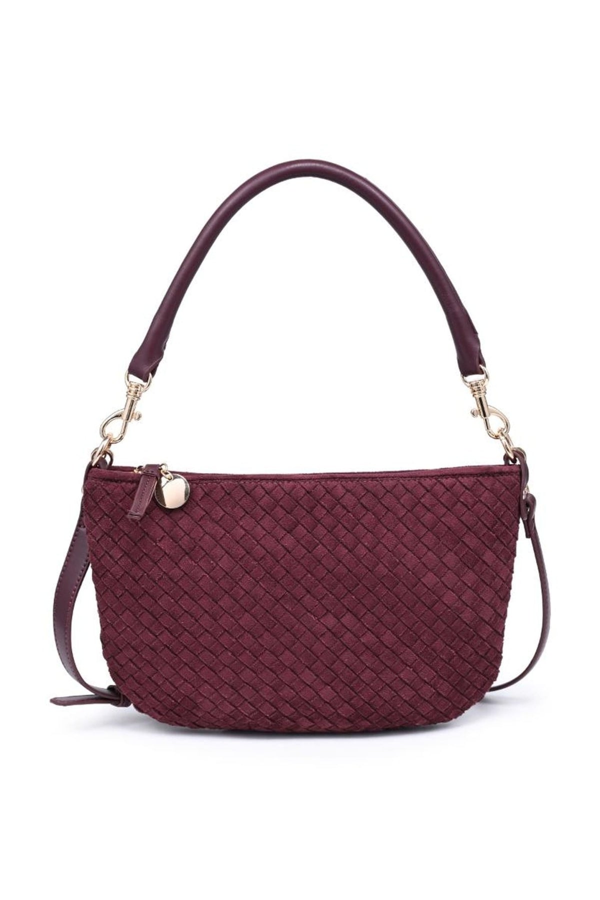 29746WS Jordan Woven-Texture Zip Shoulder Bag - MiMi Wholesale