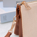 3102SC Ashely Textured Woven 3 Compartments Crossbody - MiMi Wholesale