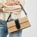 32728SWML Violet Straw Crossbody/Satchel Bag - MiMi Wholesale