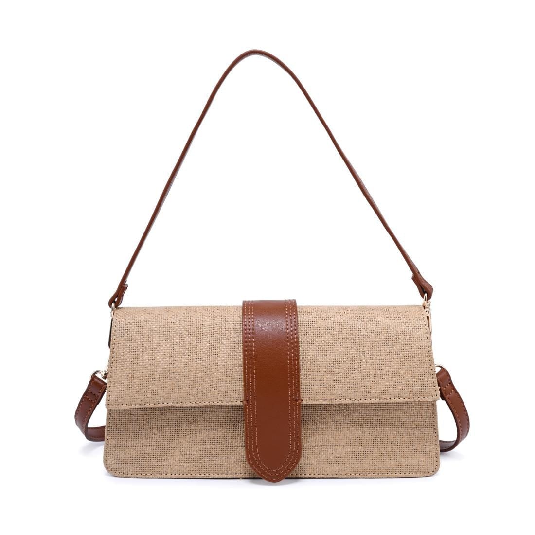 32728SWML Violet Straw Crossbody/Satchel Bag - MiMi Wholesale