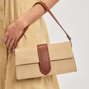 32728SWML Violet Straw Crossbody/Satchel Bag - MiMi Wholesale