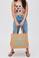33529 Seaton Out Of Office Straw Beach Tote - MiMi Wholesale