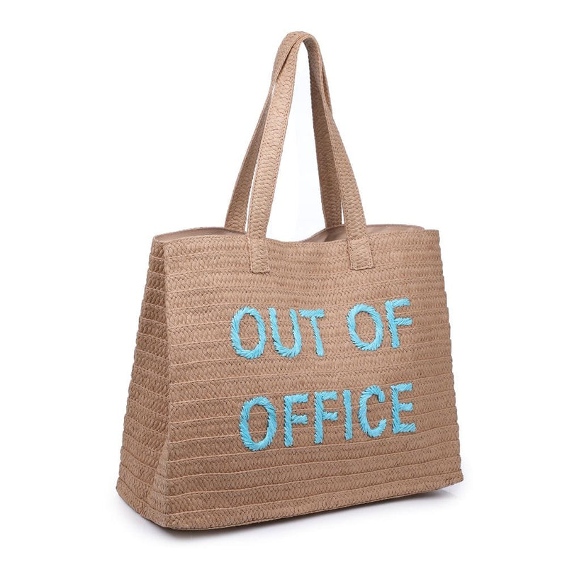 33529 Seaton Out Of Office Straw Beach Tote - MiMi Wholesale