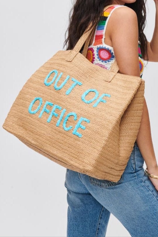 33529 Seaton Out Of Office Straw Beach Tote - MiMi Wholesale