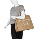 33529P Seaton Straw Pearls Tote Bag - MiMi Wholesale