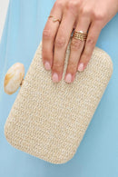 34305 Ezra Straw Clutch With Chain Strap - MiMi Wholesale