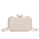 34305 Ezra Straw Clutch With Chain Strap - MiMi Wholesale