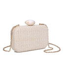 34305 Ezra Straw Clutch With Chain Strap - MiMi Wholesale