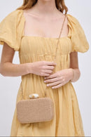 34305 Ezra Straw Clutch With Chain Strap - MiMi Wholesale