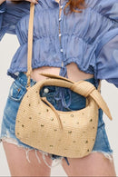 34378S Paloma Studded Straw Crossbody Bag - MiMi Wholesale