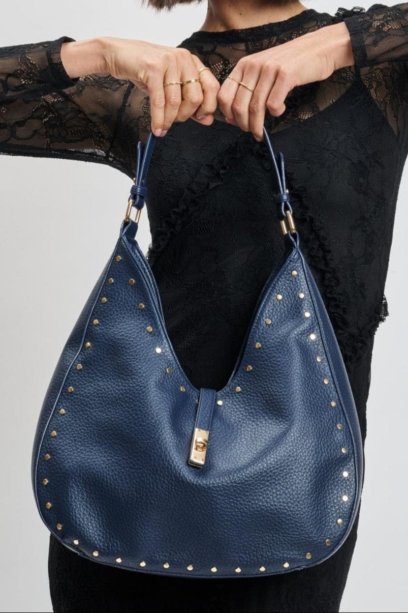 35275ML Olivia Studded Hobo Bag - MiMi Wholesale
