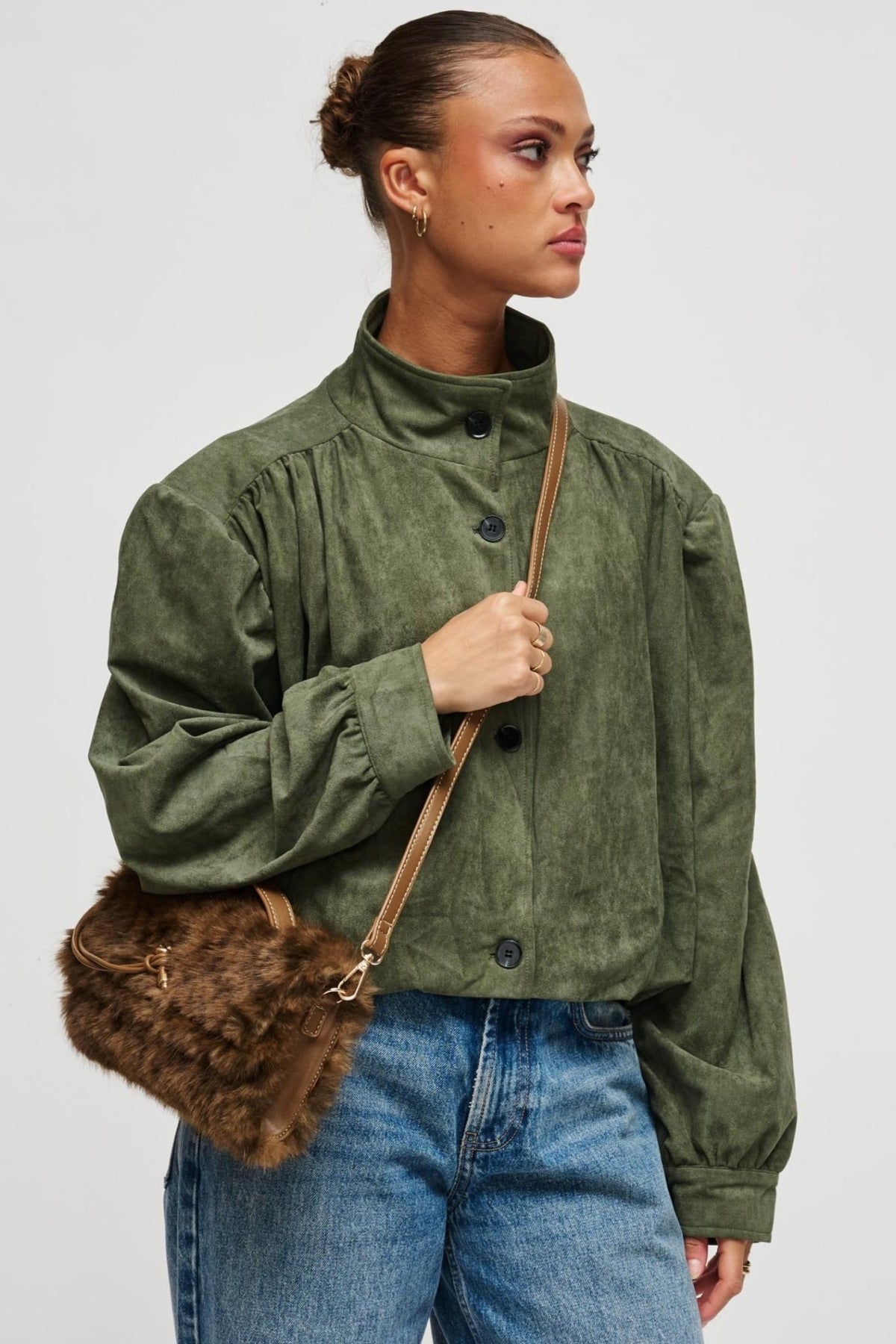 35362LF Ada Leopard-Pattern Fluffy Flap Bag - MiMi Wholesale