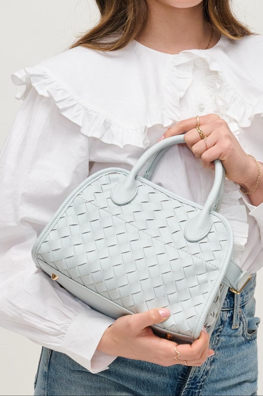 35557 Kristie Woven Crossbody/Satchel Bag - MiMi Wholesale