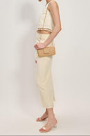 35961ML Sylvi Straw Clutch Bag With Chain Strap - MiMi Wholesale