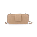 35961ML Sylvi Straw Clutch Bag With Chain Strap - MiMi Wholesale