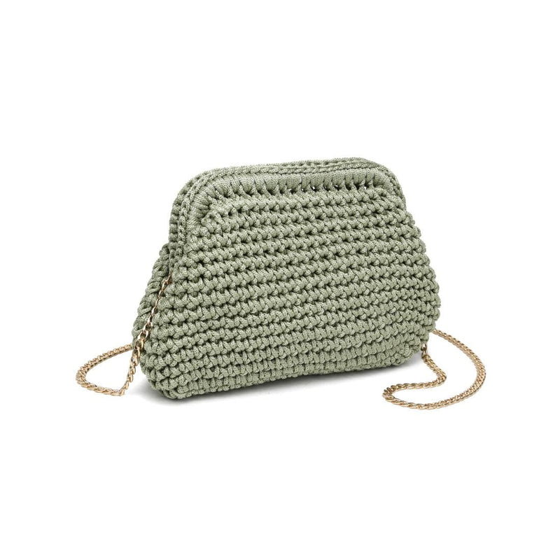 36047ML Anastasia Straw Clutch With Chain Strap - MiMi Wholesale