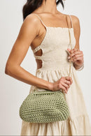 36047ML Anastasia Straw Clutch With Chain Strap - MiMi Wholesale