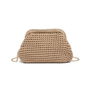 36047ML Anastasia Straw Clutch With Chain Strap - MiMi Wholesale