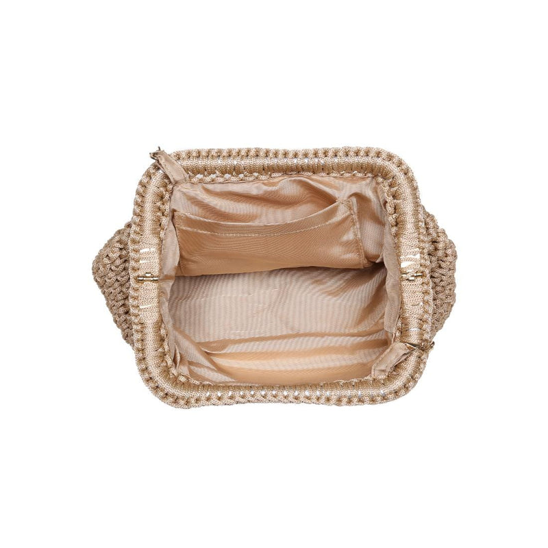 36047ML Anastasia Straw Clutch With Chain Strap - MiMi Wholesale