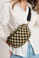 36248DML Gizelle Large Checker Sling Bag - MiMi Wholesale