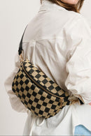 36248DML Gizelle Large Checker Sling Bag - MiMi Wholesale