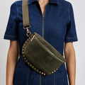 36248SUM Gizelle Suede Studded Crossbody/Sling Bag - MiMi Wholesale