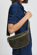 36248SUM Gizelle Suede Studded Crossbody/Sling Bag - MiMi Wholesale