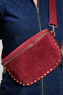 36248SUM Gizelle Suede Studded Crossbody/Sling Bag - MiMi Wholesale