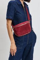 36248SUM Gizelle Suede Studded Crossbody/Sling Bag - MiMi Wholesale
