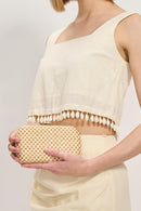 36269ML Roxie Straw Clutch With Chain Strap - MiMi Wholesale