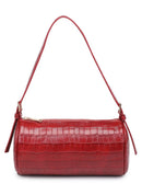 36991C Rachel Croc Cylinder Shoulder Bag - MiMi Wholesale