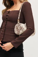 36991S Rachel Snake Cylinder Shoulder Bag - MiMi Wholesale
